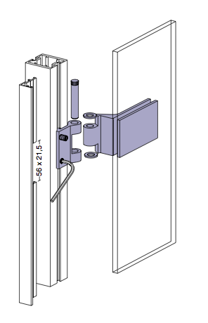 Charnière de porte en verre